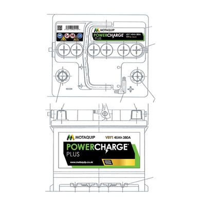  VBY1 MOTAQUIP Стартерная аккумуляторная батарея