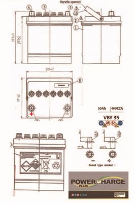  VBY35 MOTAQUIP Стартерная аккумуляторная батарея