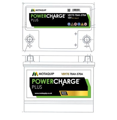  VBY75 MOTAQUIP Стартерная аккумуляторная батарея