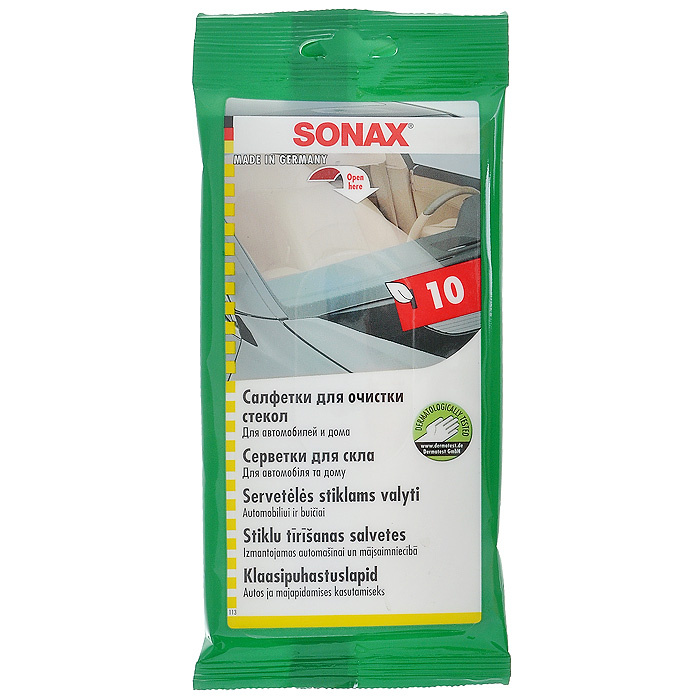  Салфетки для очистки стекол Sonax 10 шт