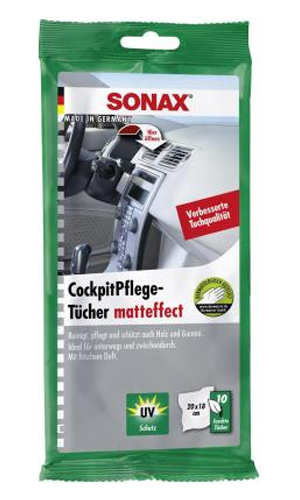  Салфетки из вискозы по уходу за приборной панелью Sonax 10 шт