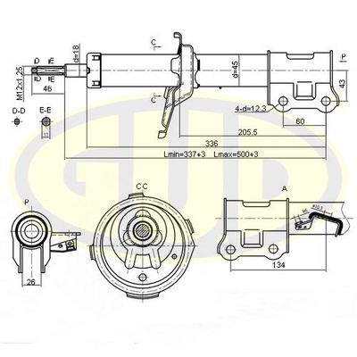  GSA332500 G.U.D.Амортизатор