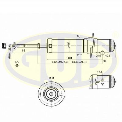  GSA341612 G.U.D.Амортизатор