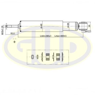  GSA343247 G.U.D.Амортизатор