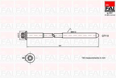  B2120 FAI AutoParts Комплект болтов головки цилидра