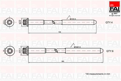  B1625 FAI AutoParts Комплект болтов головки цилидра