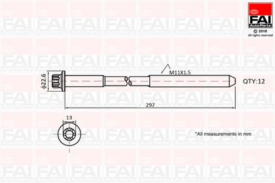  B1137 FAI AutoParts Комплект болтов головки цилидра