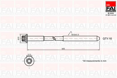  B1465 FAI AutoParts Комплект болтов головки цилидра