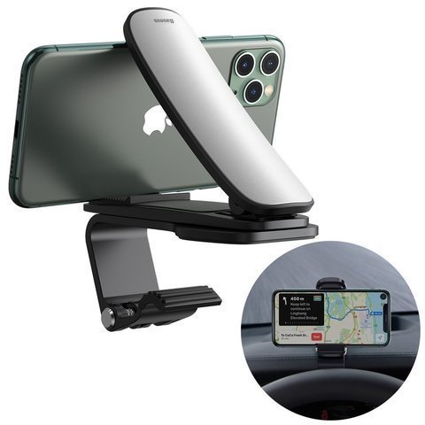  Автомобильный держатель для телефона Baseus Big Mouth Pro Car Mount Серебристый SUDZ-A0S