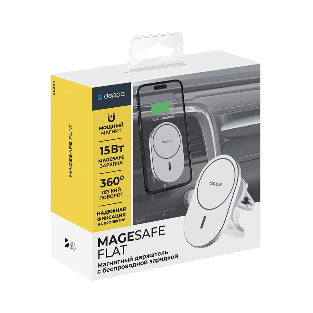  Держатель для телефона в машину Deppa Mage Safe Flat