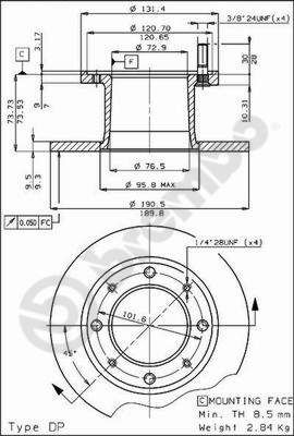 BS7040 BRECO Тормозной диск