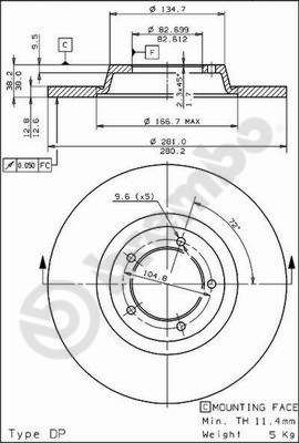 08158010 BREMBO Тормозной диск