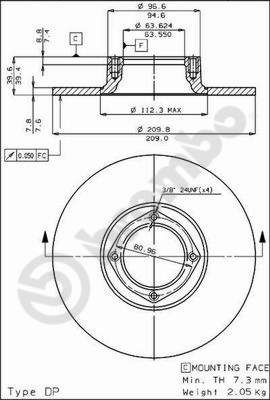 BS7052 BRECO Тормозной диск