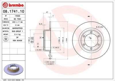 08174110 BREMBO Тормозной диск