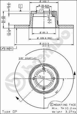 BS7073 BRECO Тормозной диск