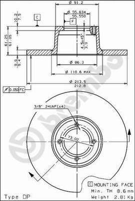 08198020 BREMBO Тормозной диск