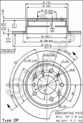 BS7100 BRECO Тормозной диск