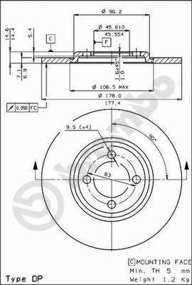 BS7110 BRECO Тормозной диск