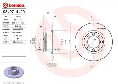 08271420 BREMBO Тормозной диск