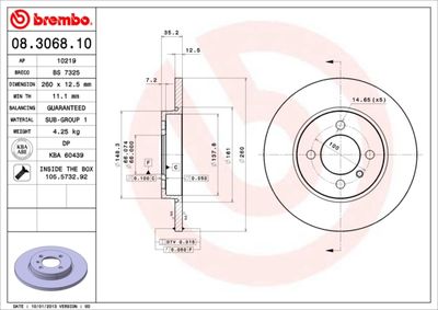 08306810 BREMBO Тормозной диск