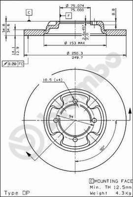 BS7330 BRECO Тормозной диск