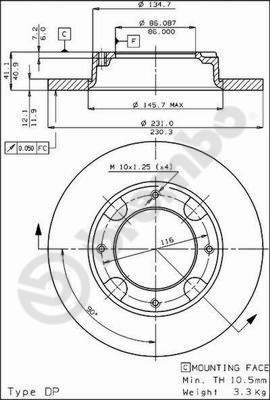 BS7225 BRECO Тормозной диск