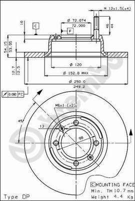 BS7228 BRECO Тормозной диск