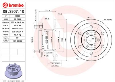 08390710 BREMBO Тормозной диск