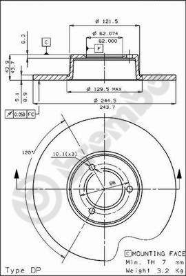 BS7317 BRECO Тормозной диск