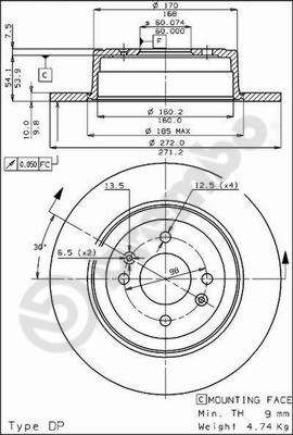 08433210 BREMBO Тормозной диск