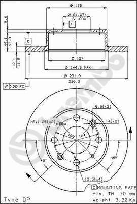 BS7323 BRECO Тормозной диск