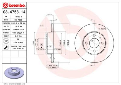 BS7328 BRECO Тормозной диск