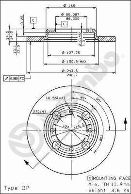 BS7348 BRECO Тормозной диск