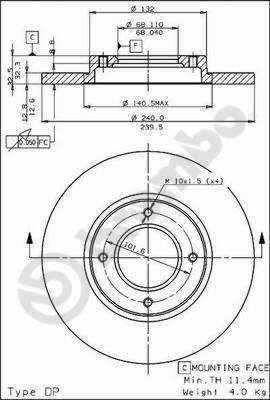 08496720 BREMBO Тормозной диск