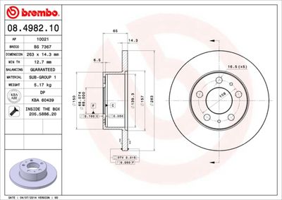 08498210 BREMBO Тормозной диск