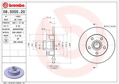 08500520 BREMBO Тормозной диск