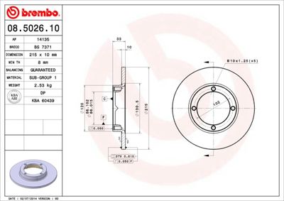 08502610 BREMBO Тормозной диск