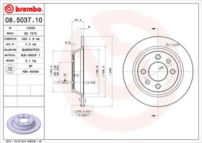 08503710 BREMBO Тормозной диск