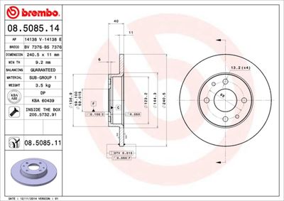 08508514 BREMBO Тормозной диск