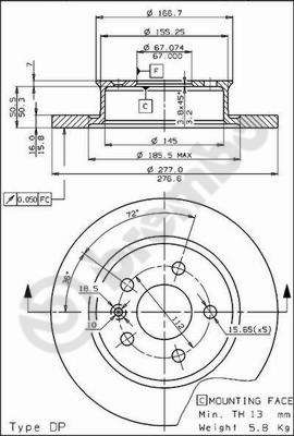 BS7426 BRECO Тормозной диск