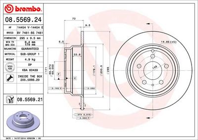 08556924 BREMBO Тормозной диск