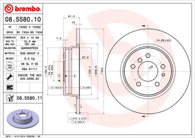 08558011 BREMBO Тормозной диск