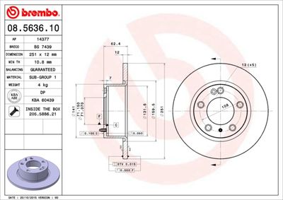 08563610 BREMBO Тормозной диск