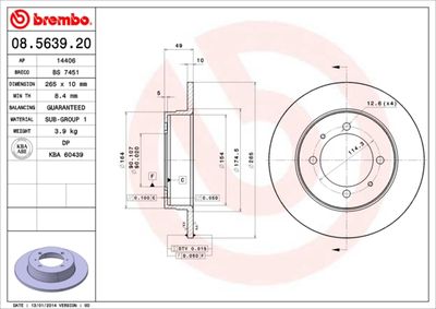 08563920 BREMBO Тормозной диск