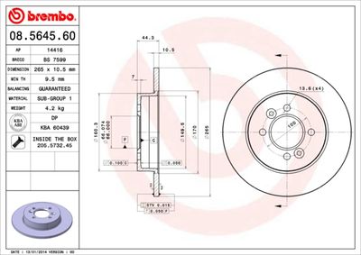 BS7599 BRECO Тормозной диск