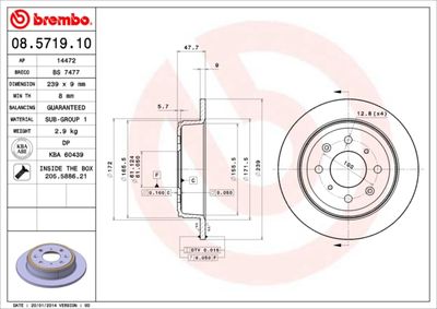 08571910 BREMBO Тормозной диск