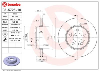 08572510 BREMBO Тормозной диск