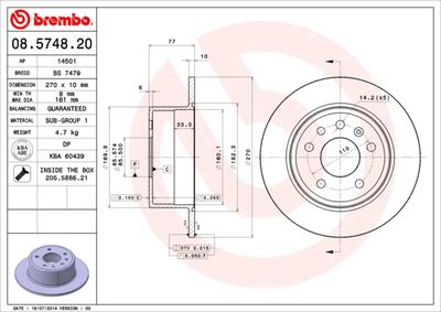 08574820 BREMBO Тормозной диск