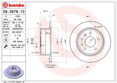 08587910 BREMBO Тормозной диск