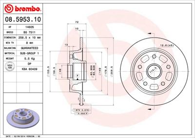 BS7511 BRECO Тормозной диск